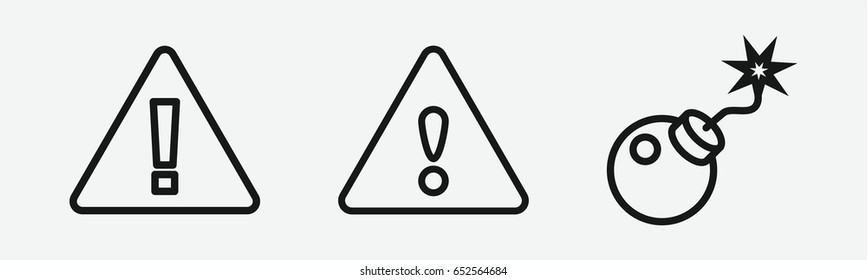 Set of 3 outline dangerousicons