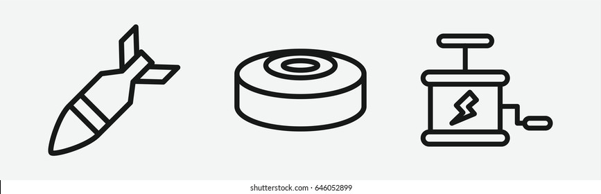 Set of 3 outline destructionicons