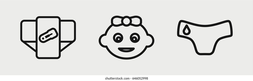 Set of 3 outline diapericons