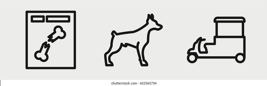 Set of 3 outline dogicons