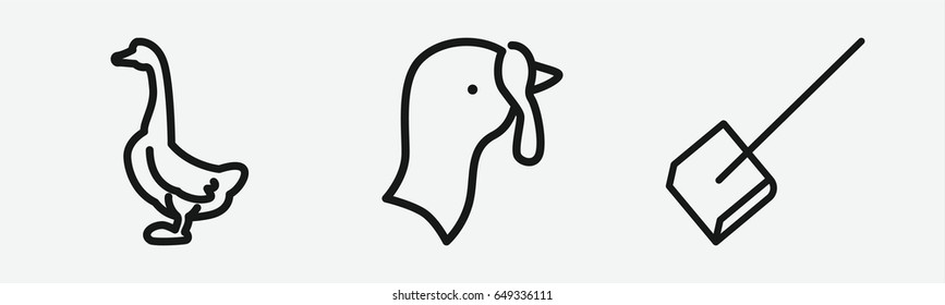 Set of 3 outline domesticicons