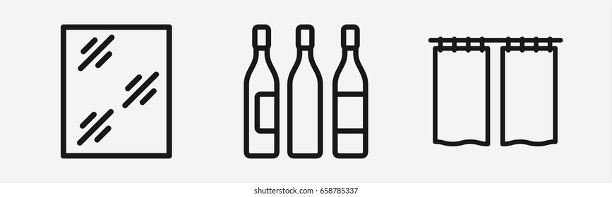 Set of 3 outline elegance icons