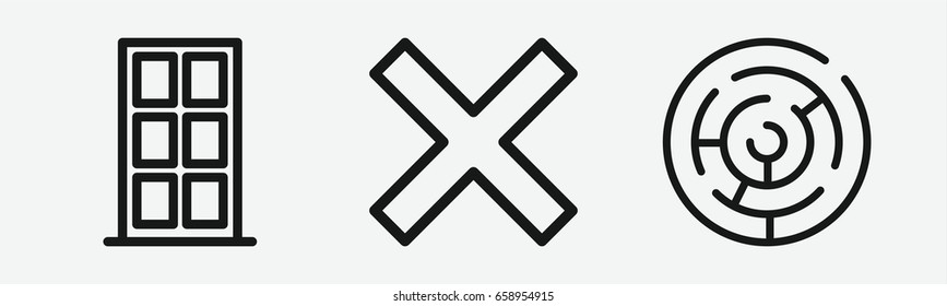 Set of 3 outline exiticons