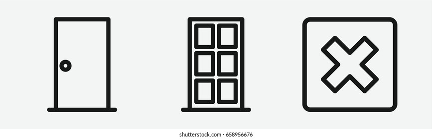 Set of 3 outline exiticons
