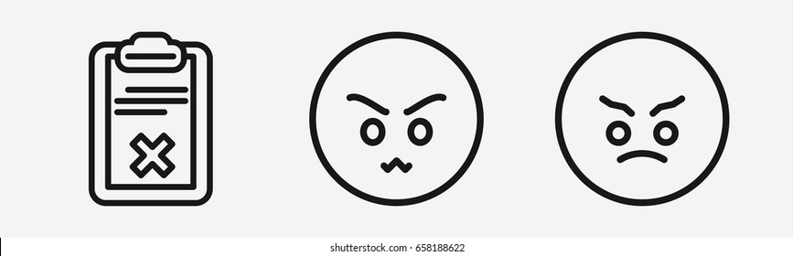 Set of 3 outline feedbackicons
