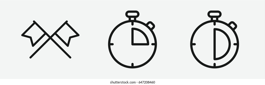 Set of 3 outline finishicons