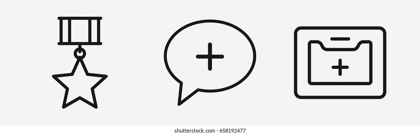 Set of 3 outline firsticons