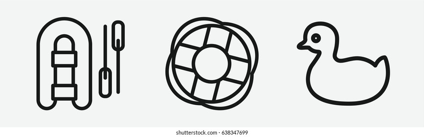 Set of 3 outline float icons