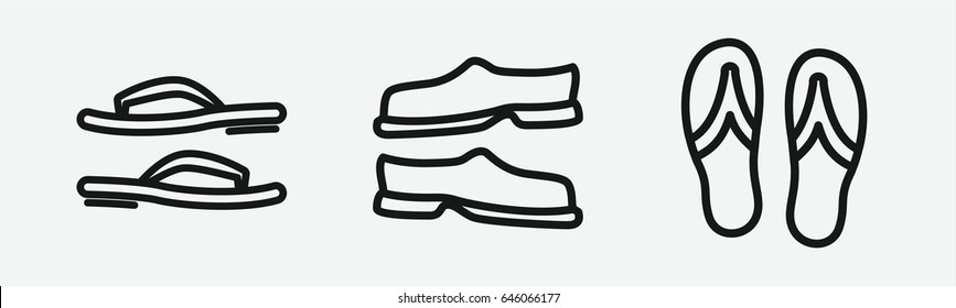 Set of 3 outline flopicons