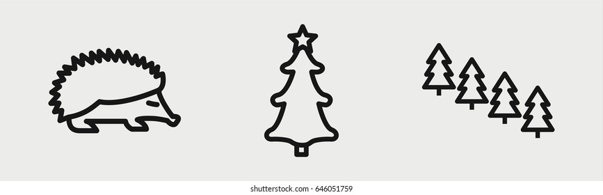 Set of 3 outline foresticons