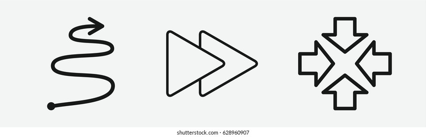 Set of 3 outline forwardicons