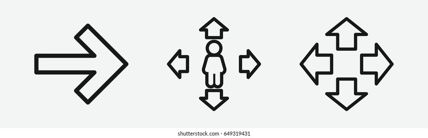 Set of 3 outline forwardicons