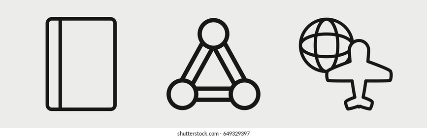 Set of 3 outline globalicons