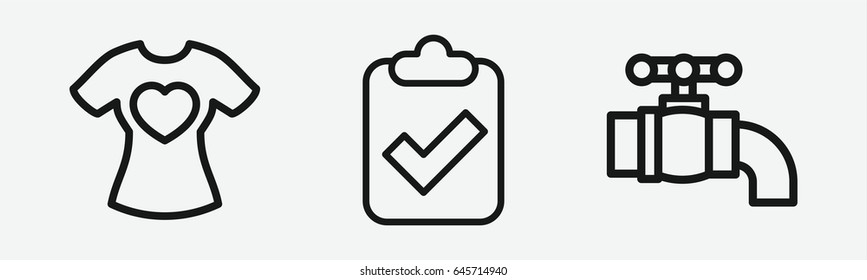 Set of 3 outline graphicsicons
