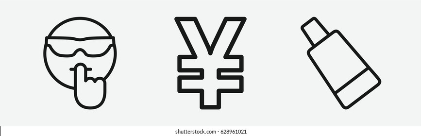 Set of 3 outline handicons