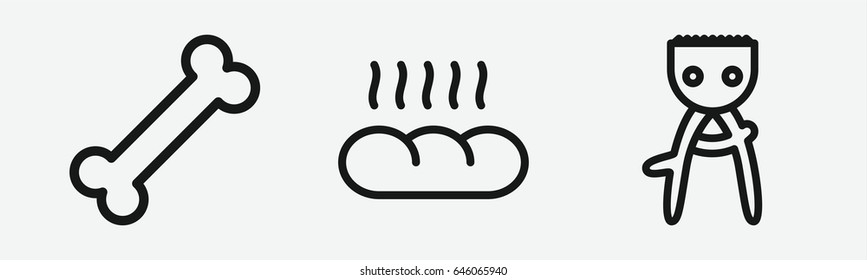 Set of 3 outline healthyicons