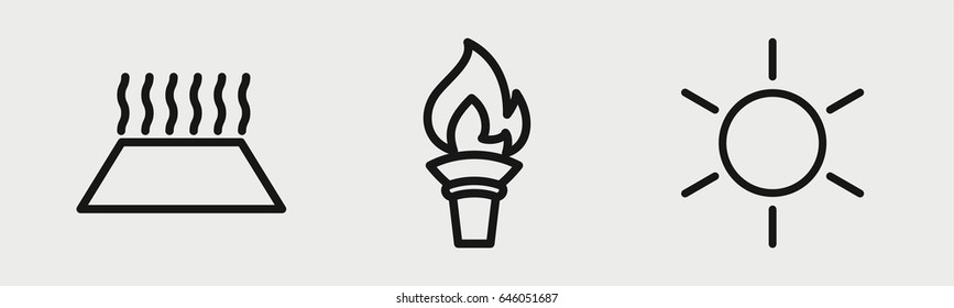 Set of 3 outline heaticons
