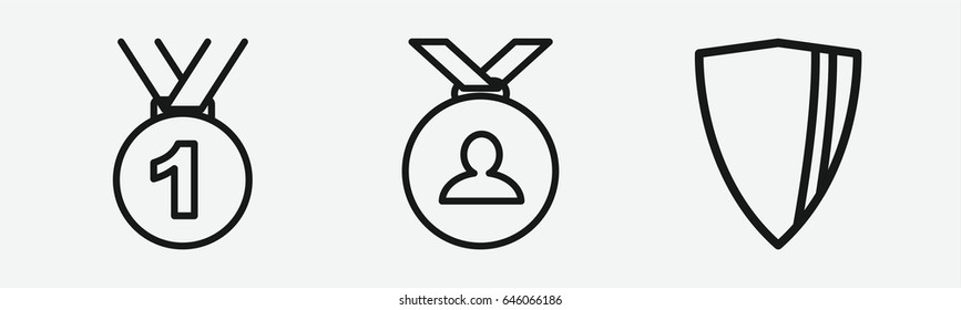 Set of 3 outline honoricons