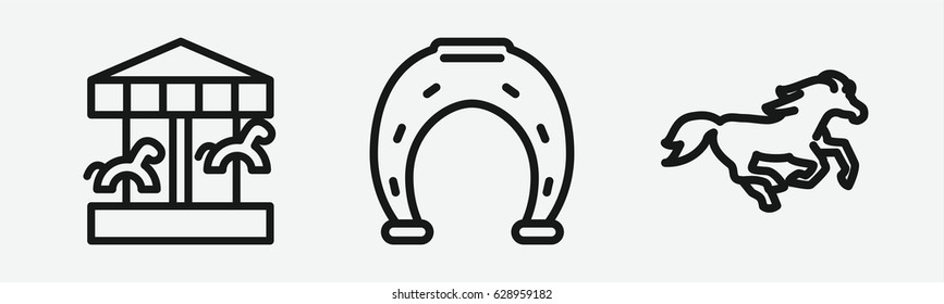 Set of 3 outline horseicons