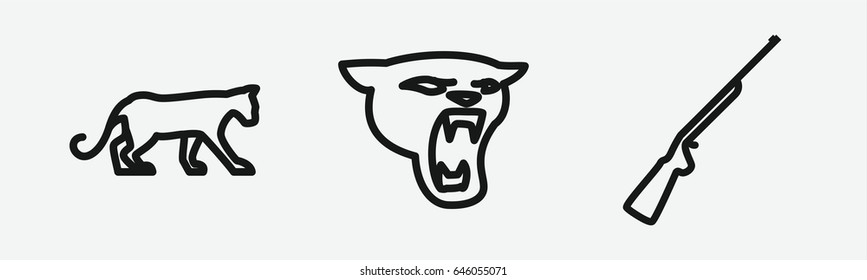 Set of 3 outline huntericons