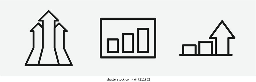 Set of 3 outline increaseicons