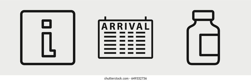 Set of 3 outline infoicons