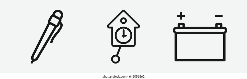 Set of 3 outline interfaceicons