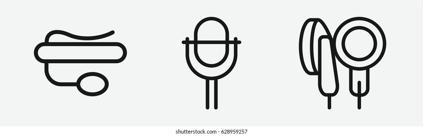 Set of 3 outline interviewicons