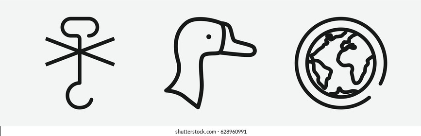 Set of 3 outline isolatedicons