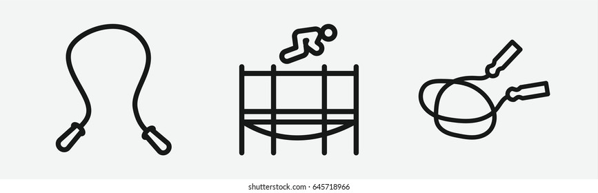 Set of 3 outline jumping icons
