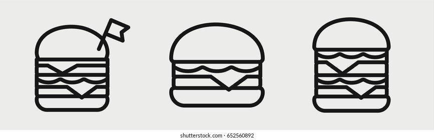 Set of 3 outline lettuce icons