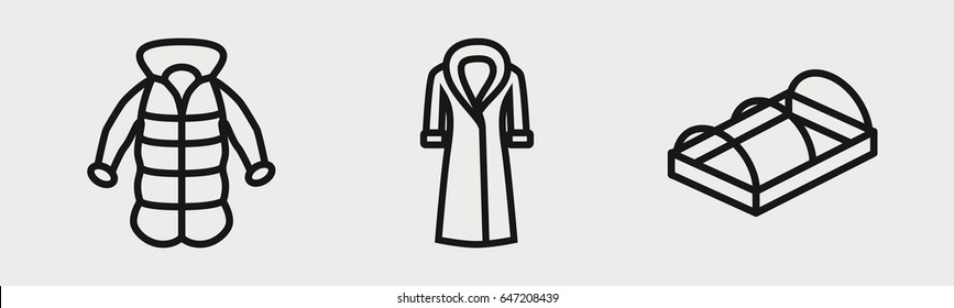 Set of 3 outline linearicons
