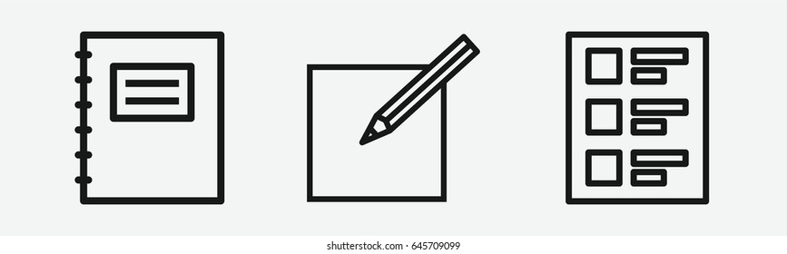 Set of 3 outline listicons
