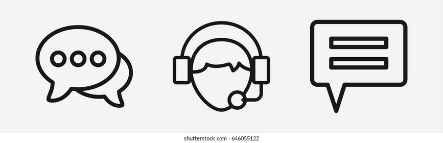 Set of 3 outline liveicons