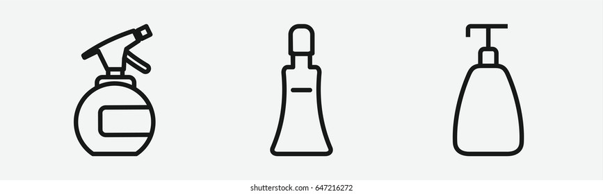 Set of 3 outline lotionicons