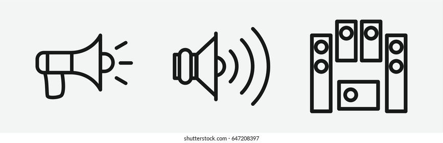 Set of 3 outline loudicons