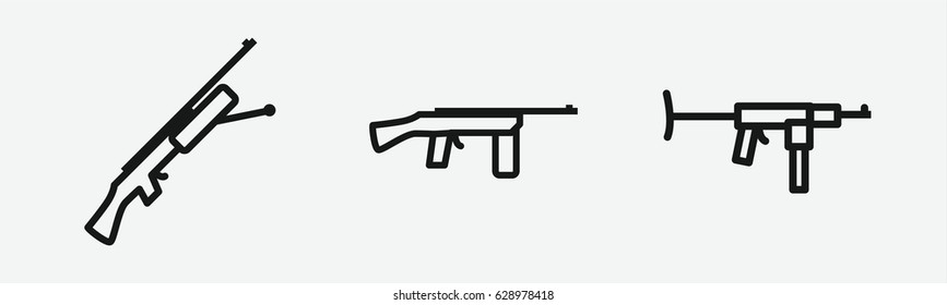 Set of 3 outline m16icons