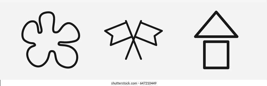 Set of 3 outline marker icons
