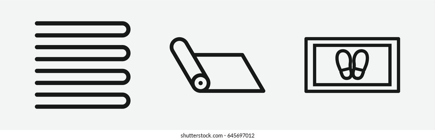 Set of 3 outline mat icons