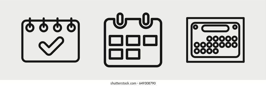 Set of 3 outline mayicons