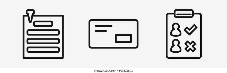 Set of 3 outline messageicons