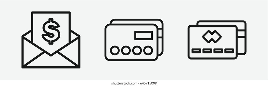 Set of 3 outline moneyicons