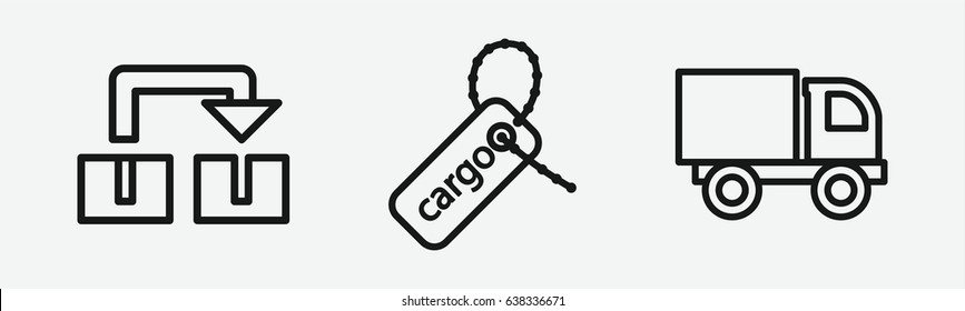 Set of 3 outline moving icons
