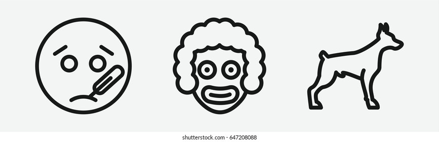 Set of 3 outline noseicons