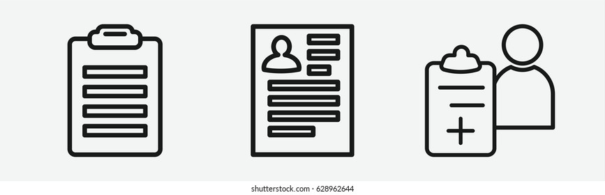 Set of 3 outline notepadicons