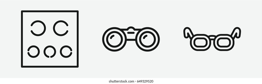 Set of 3 outline opticalicons