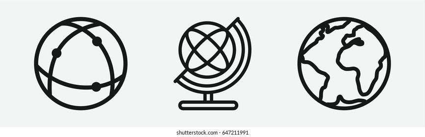 Set of 3 outline orbiticons