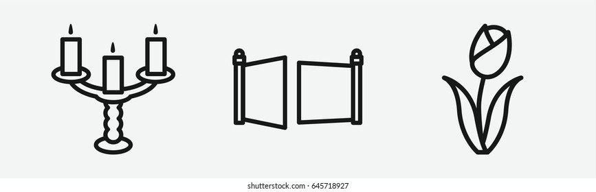 Set of 3 outline ornament icons