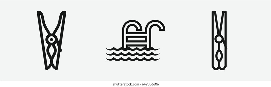 Set of 3 outline outsideicons