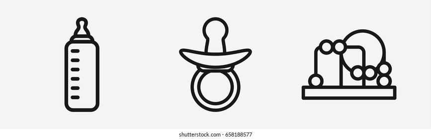 Set of 3 outline pacifiericons